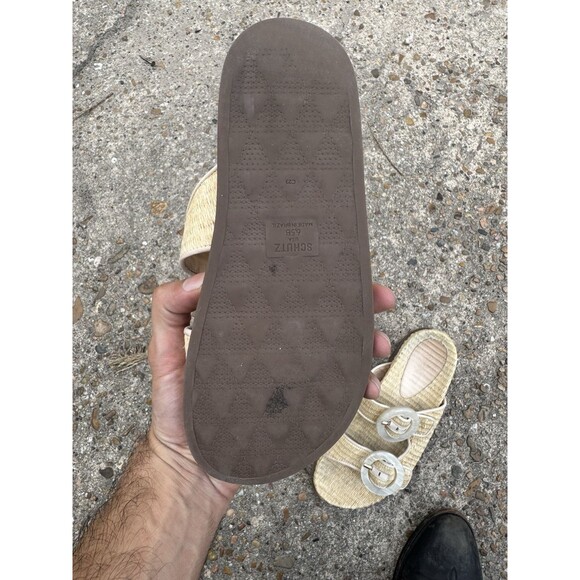 Schutz Coraline Woven Straw Sandal Buckled Straps Size 5 - Picture 7 of 7